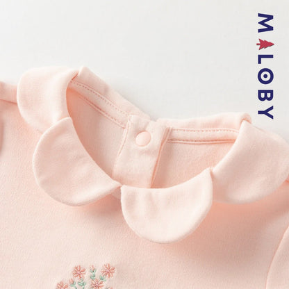Combinaison antibactérienne rose pour bébé fille, idéale pour les vêtements enfants et les occasions spéciales.