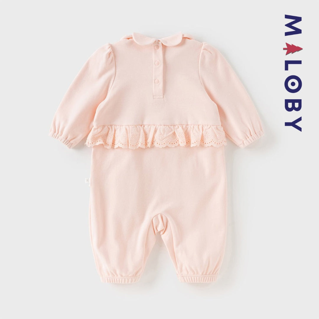 Combinaison antibactérienne rose pour bébé fille, idéale pour les vêtements enfants et les occasions spéciales.
