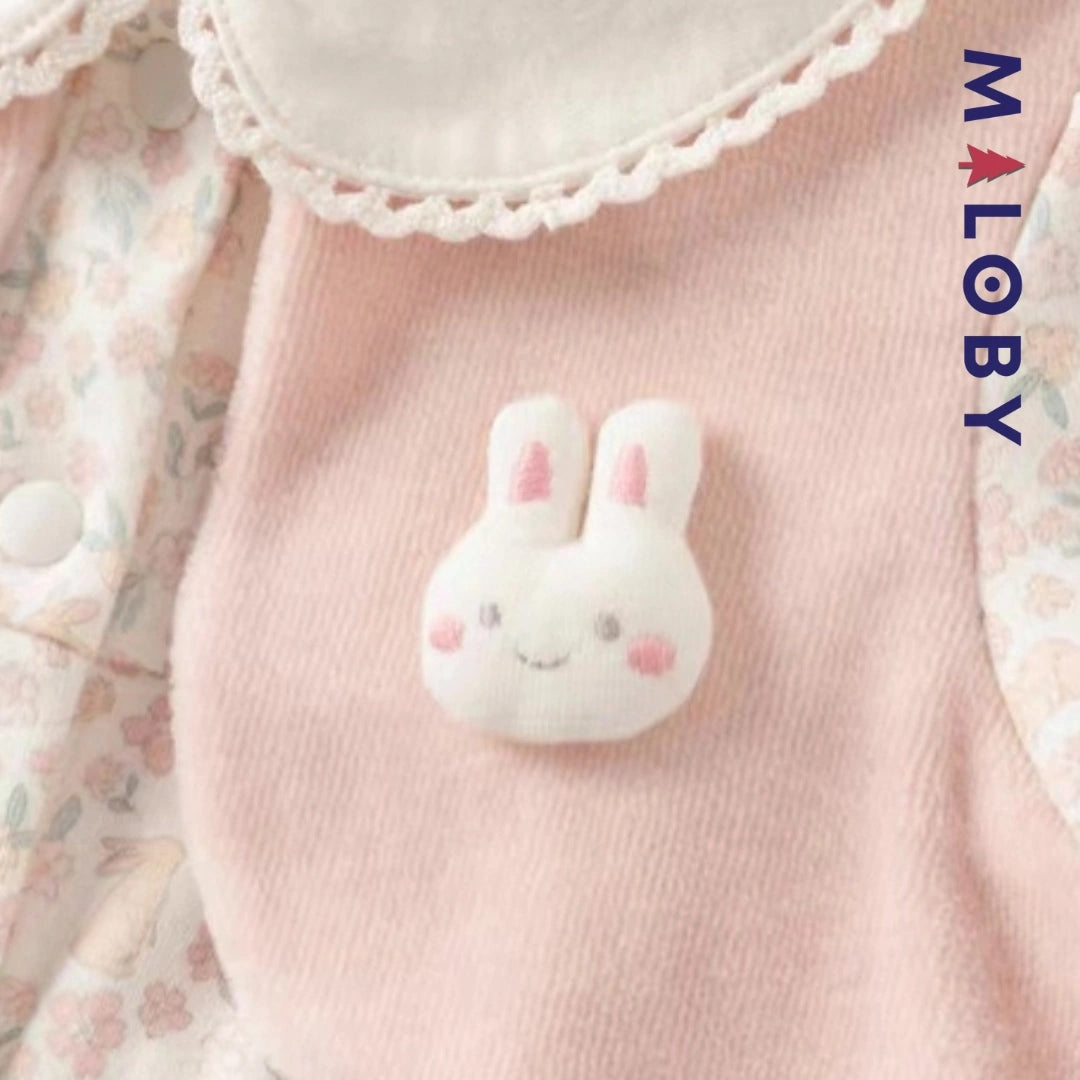 Combinaison antibactérienne 2 en 1 pour bébé fille en rose, parfaite pour les anniversaires et occasions spéciales.