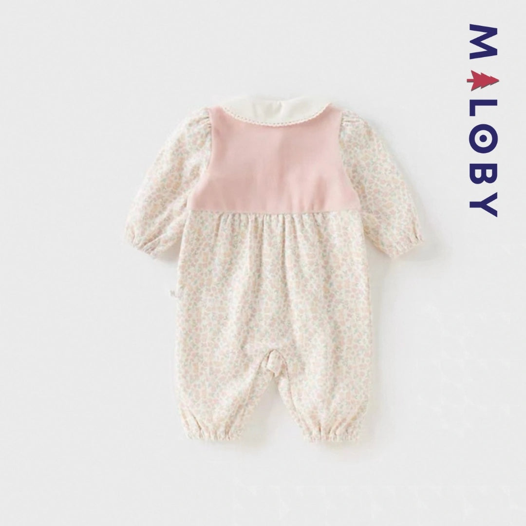 Combinaison antibactérienne 2 en 1 pour bébé fille en rose, parfaite pour les anniversaires et occasions spéciales.