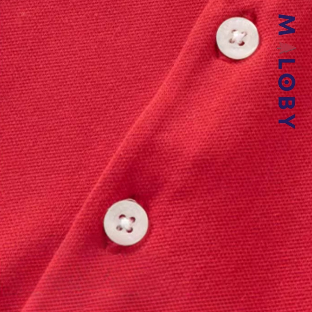 Combinaison bébé garçon rouge rayé, idéale pour anniversaires et événements spéciaux.
