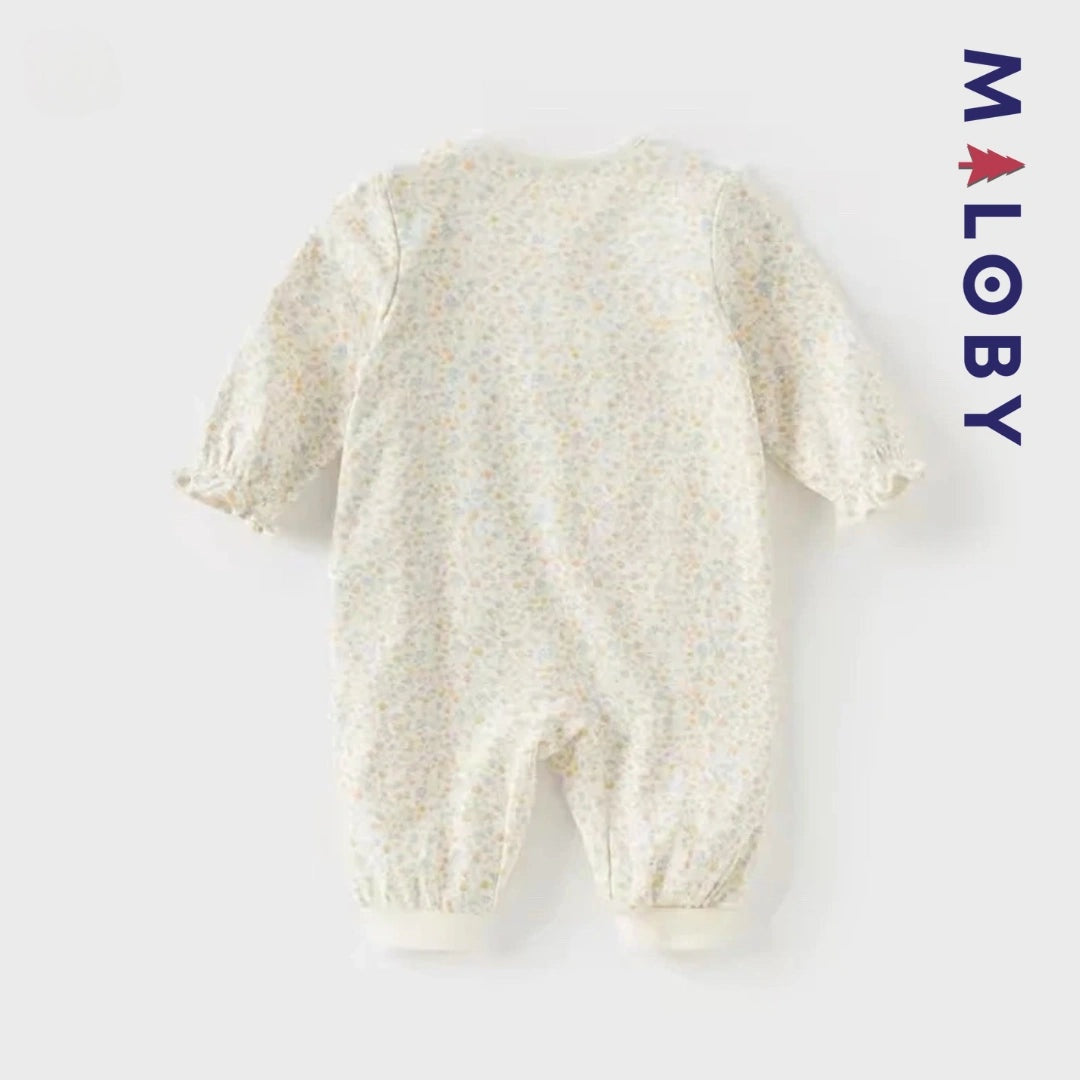 Combinaison fleurie pour bébé fille, idéale pour anniversaires et occasions spéciales