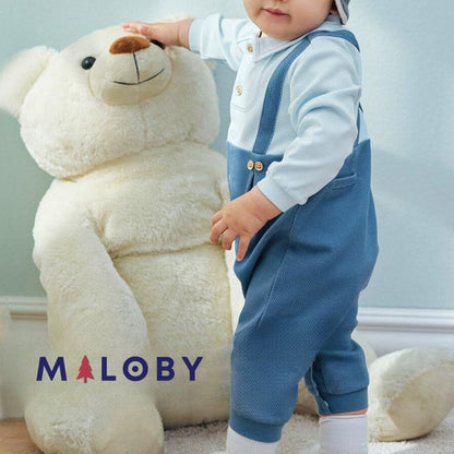 Combinaison habillée 2 en 1 pour bébé garçon, idéale pour anniversaires et occasions spéciales.
