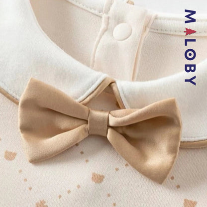 Combinaison habillée beige pour bébé garçon idéale pour anniversaires et occasions spéciales.
