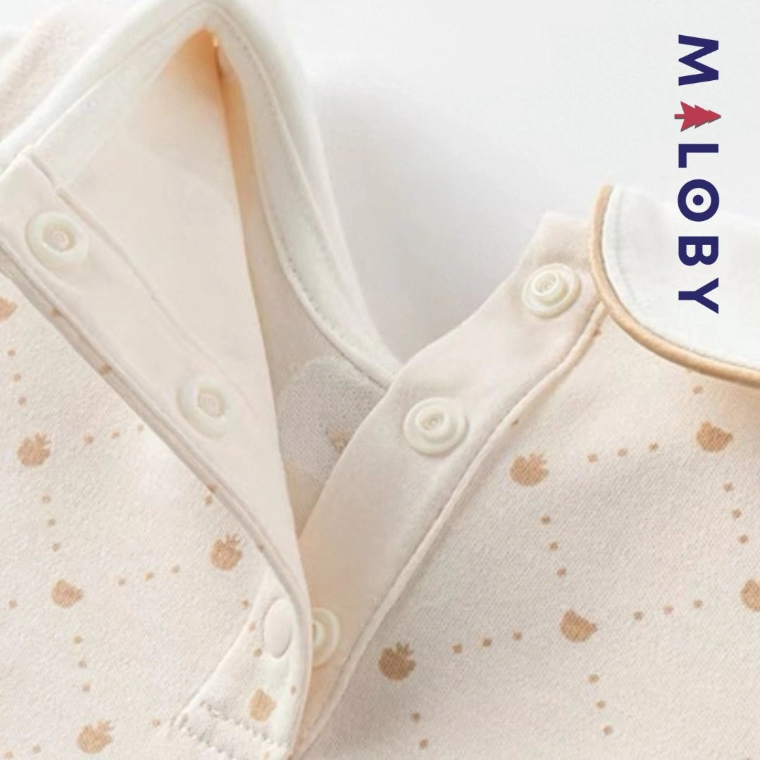 Combinaison habillée beige pour bébé garçon idéale pour anniversaires et occasions spéciales.