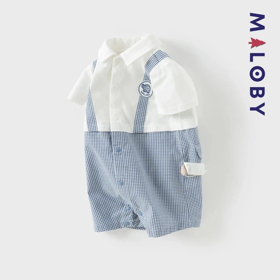 Combinaison habillée bébé garçon en marin, parfait pour les anniversaires et événements spéciaux.