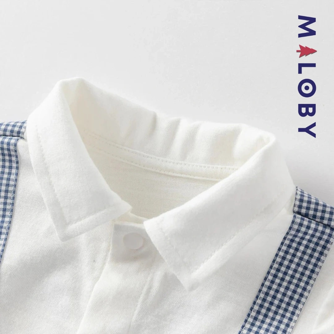 Combinaison habillée bébé garçon en marin, parfait pour les anniversaires et événements spéciaux.