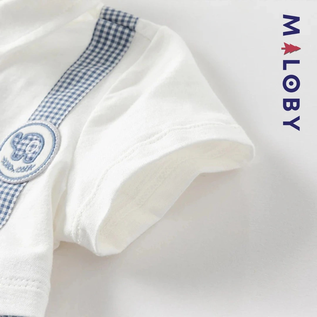 Combinaison habillée bébé garçon en marin, parfait pour les anniversaires et événements spéciaux.