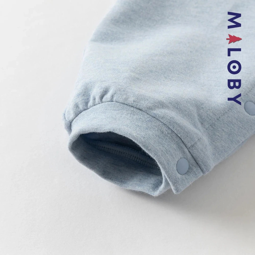 Combinaison habillée manches longues 2 en 1 bleu pour bébé garçon MALOBY