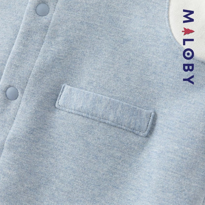 Combinaison habillée manches longues 2 en 1 bleu pour bébé garçon MALOBY
