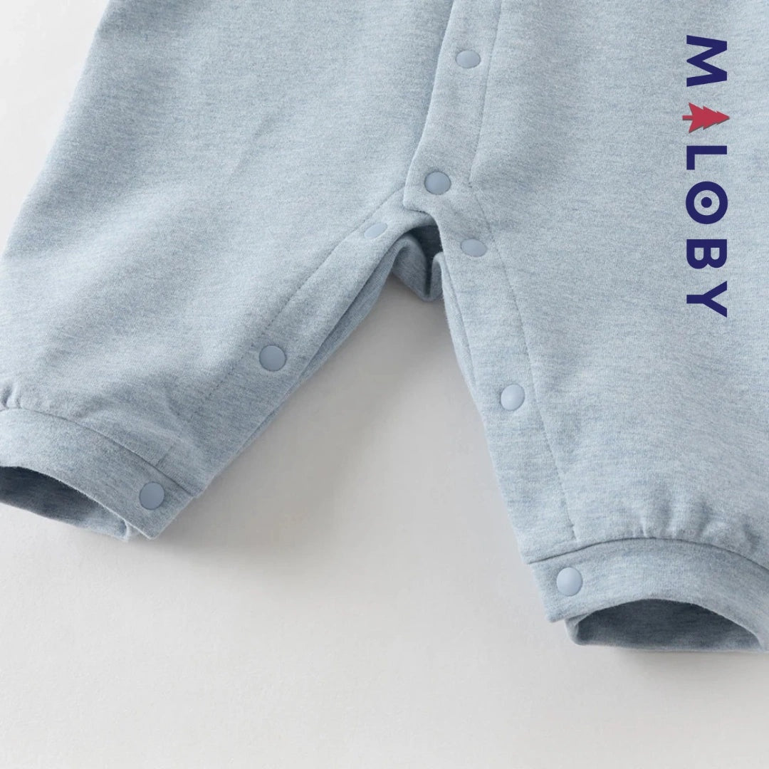 Combinaison habillée manches longues 2 en 1 bleu pour bébé garçon MALOBY