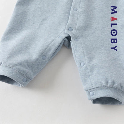 Combinaison habillée manches longues 2 en 1 bleu pour bébé garçon MALOBY