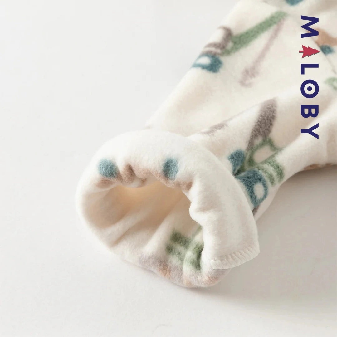 Combinaison longue à capuche imprimée pour bébé, idéale pour les anniversaires.