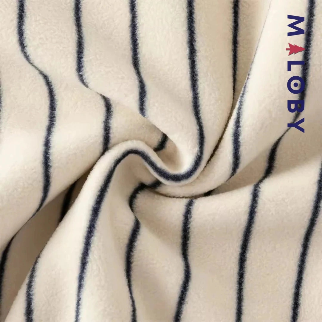 Combinaison longue en molleton rayée pour garçon, idéale pour vêtements enfant et bébé
