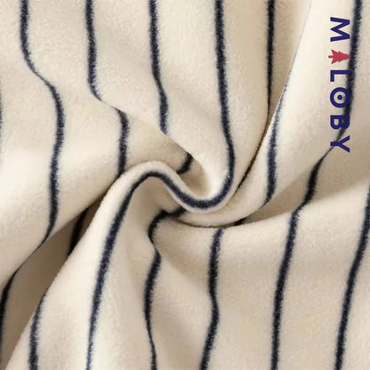 Combinaison longue en molleton rayée pour garçon, idéale pour vêtements enfant et bébé