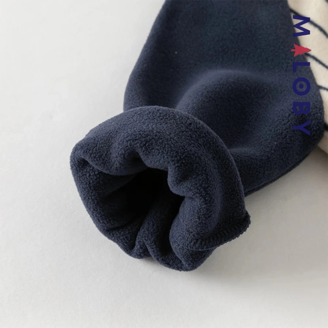 Combinaison longue en molleton rayée pour garçon, idéale pour vêtements enfant et bébé