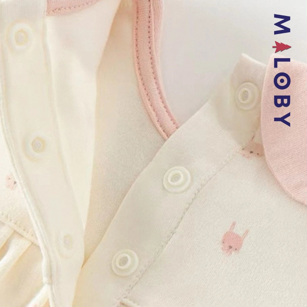 Combinaison longue motifs imprimés rose pour fille - Vêtements enfants MALOBY