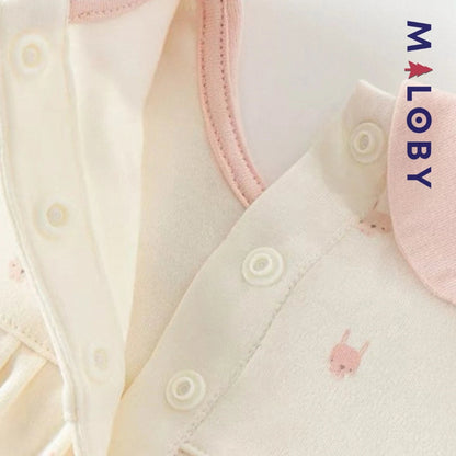 Combinaison longue motifs imprimés rose pour fille - Vêtements enfants MALOBY