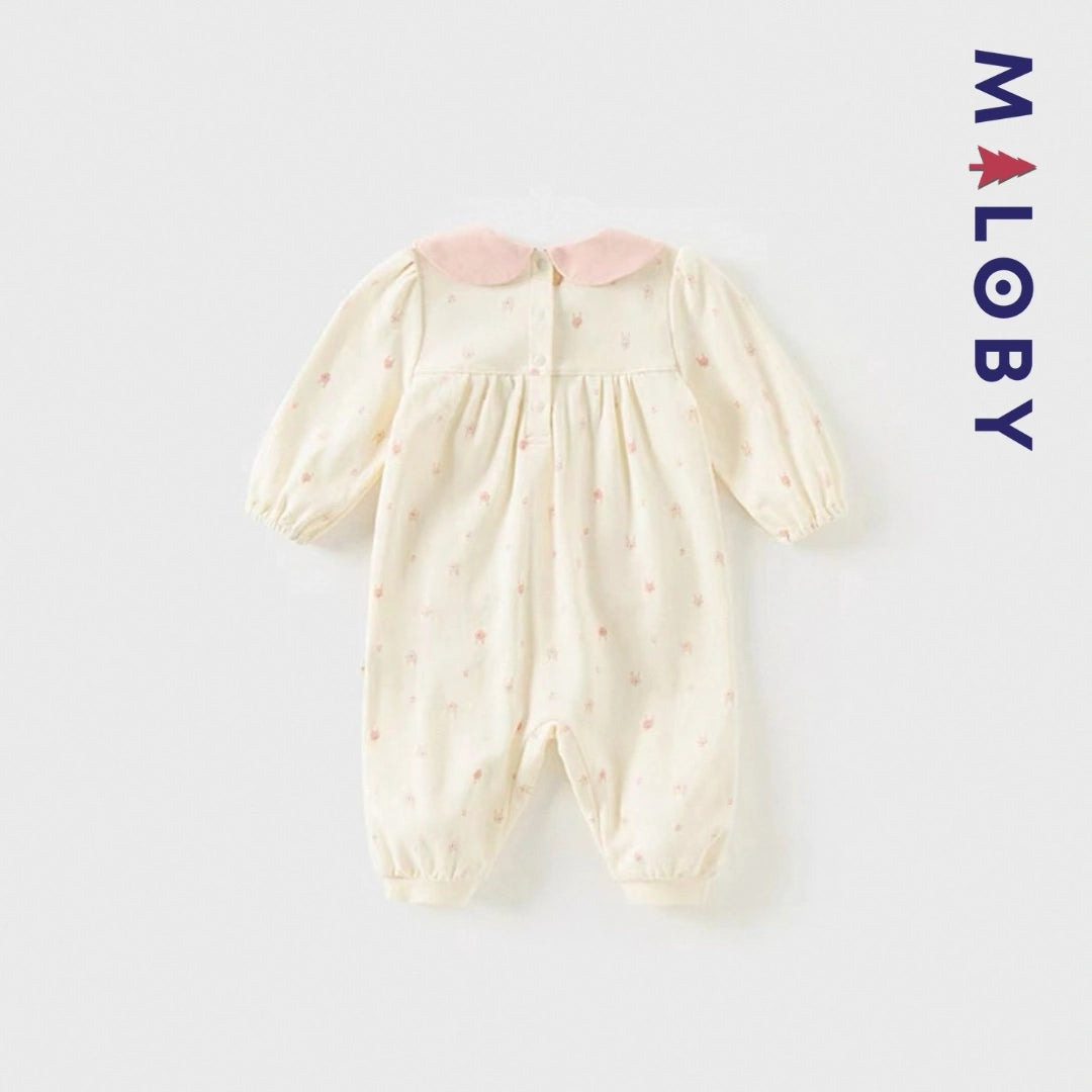 Combinaison longue motifs imprimés rose pour fille - Vêtements enfants MALOBY