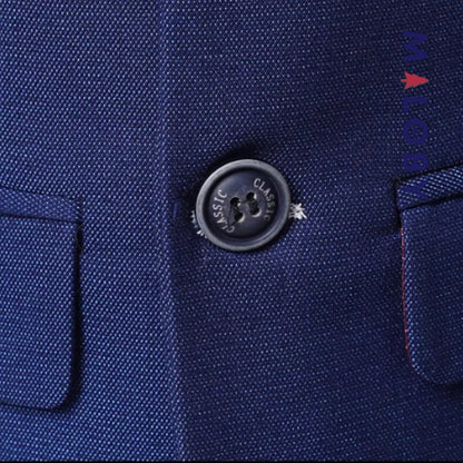 Costume 5 pièces bleu pour garçon, idéal pour anniversaires et événements festifs.