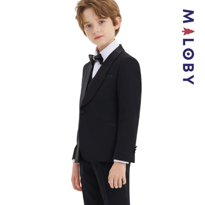 Costume cérémonie 5 pièces enfant garçon noir pour événements spéciaux
