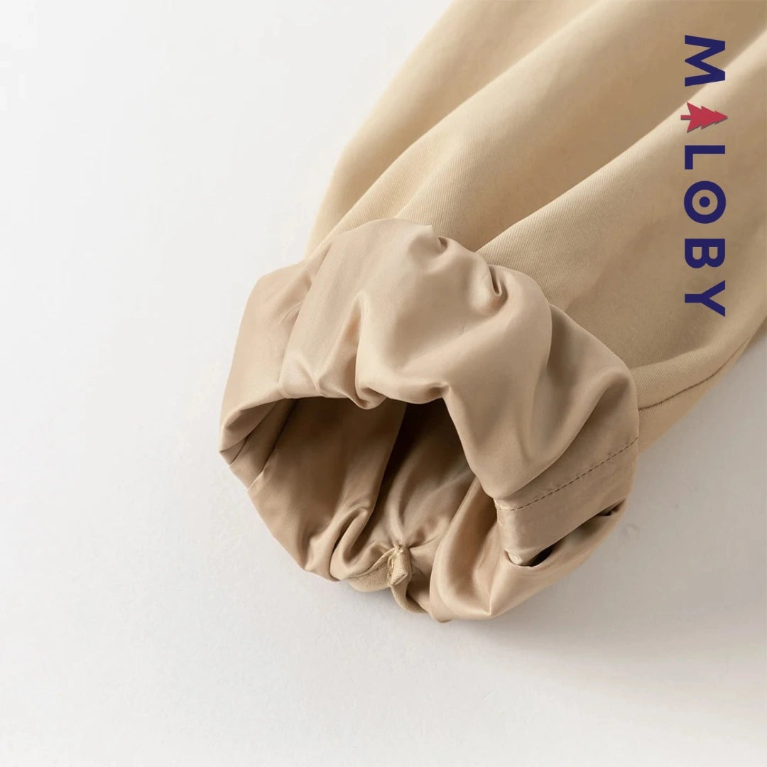 Coupe-vent mi-long beige pour fille, idéal pour les vêtements enfants au Maroc.