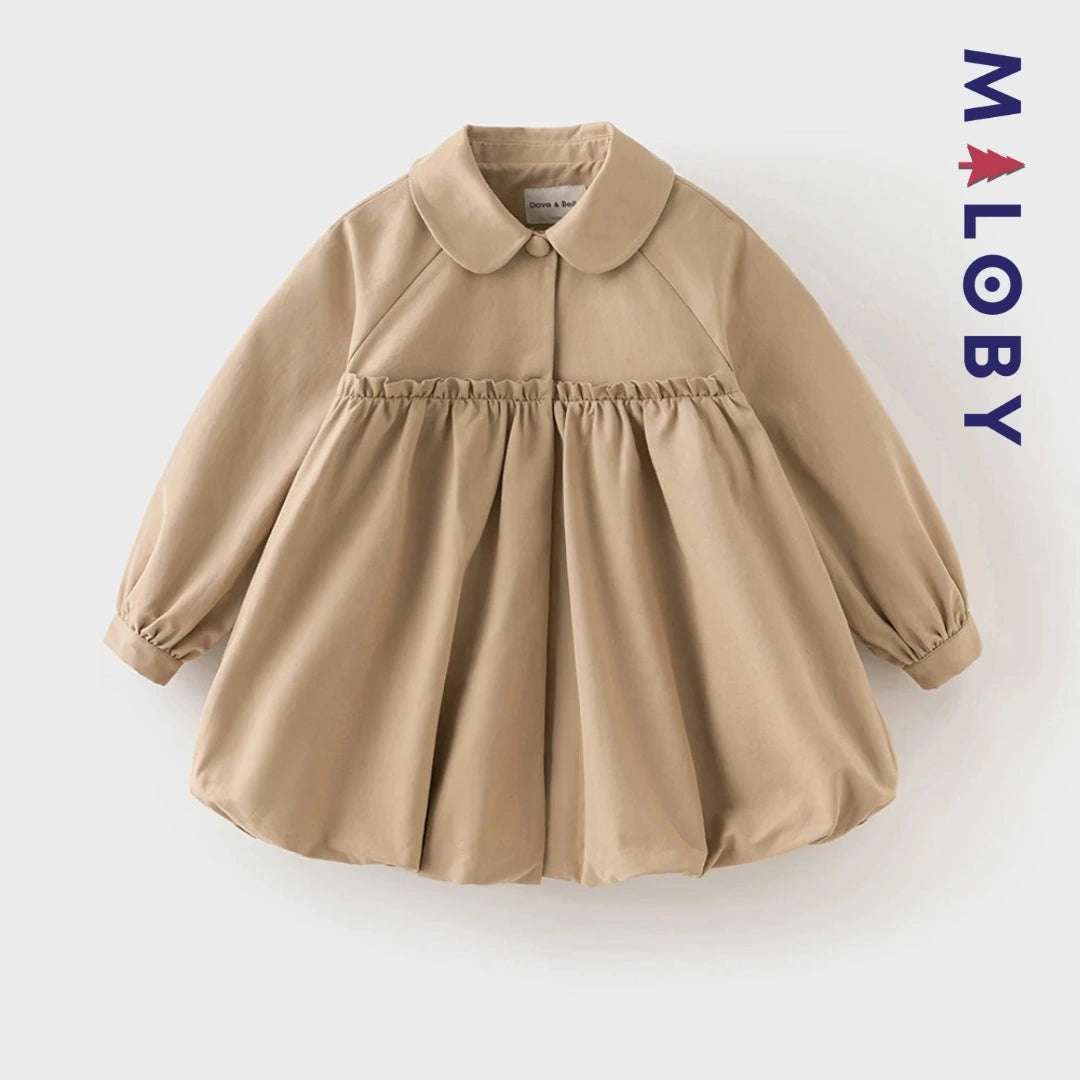 Coupe-vent mi-long beige pour fille, idéal pour les vêtements enfants au Maroc.