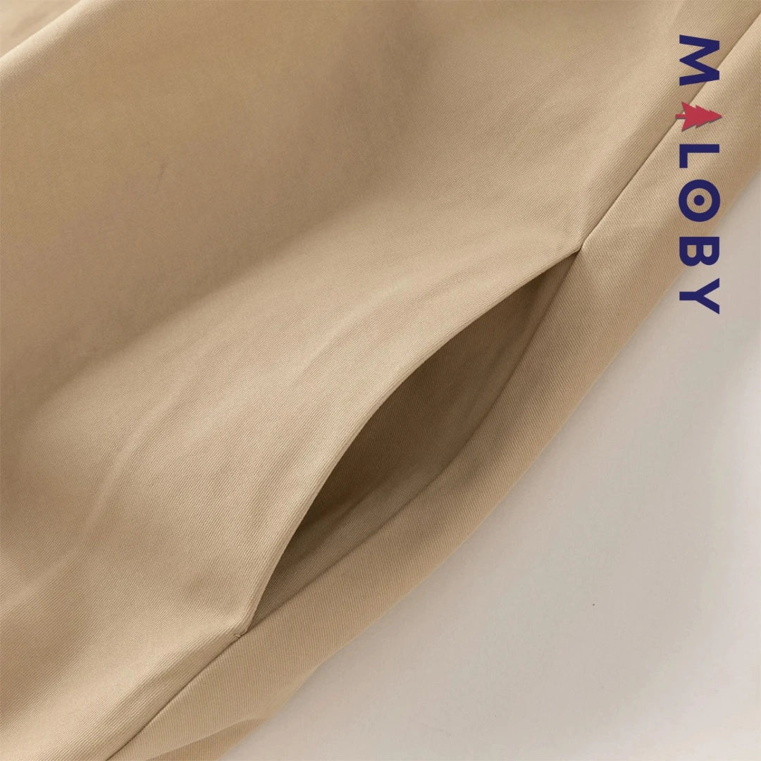 Coupe-vent mi-long beige pour fille, idéal pour les vêtements enfants au Maroc.