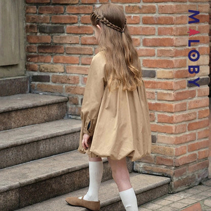 Coupe-vent mi-long beige pour fille, idéal pour les vêtements enfants au Maroc.