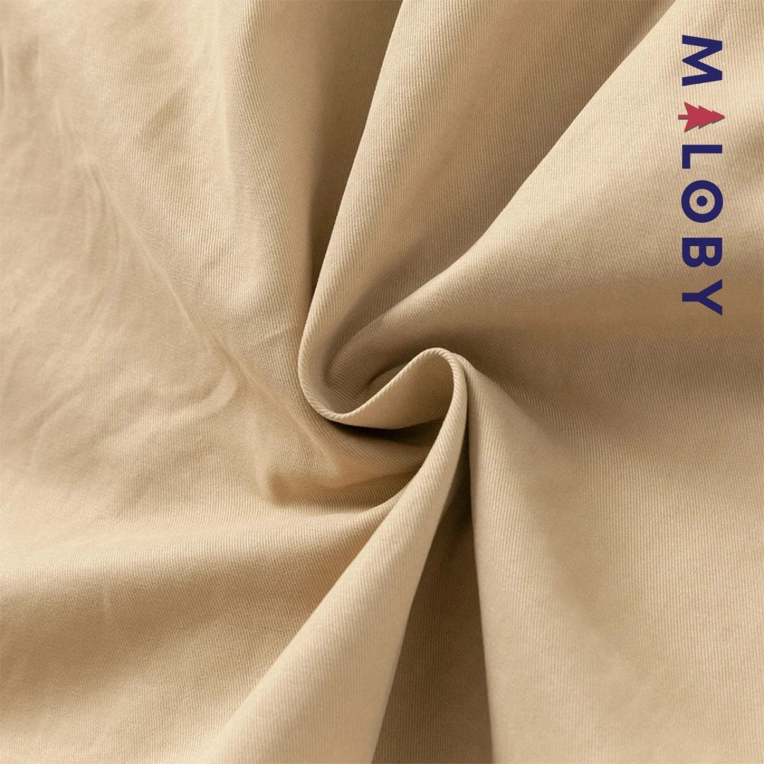 Coupe-vent mi-long beige pour fille, idéal pour les vêtements enfants au Maroc.