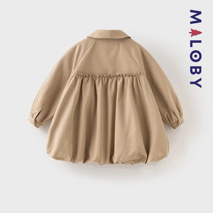 Coupe-vent mi-long beige pour fille, idéal pour les vêtements enfants au Maroc.