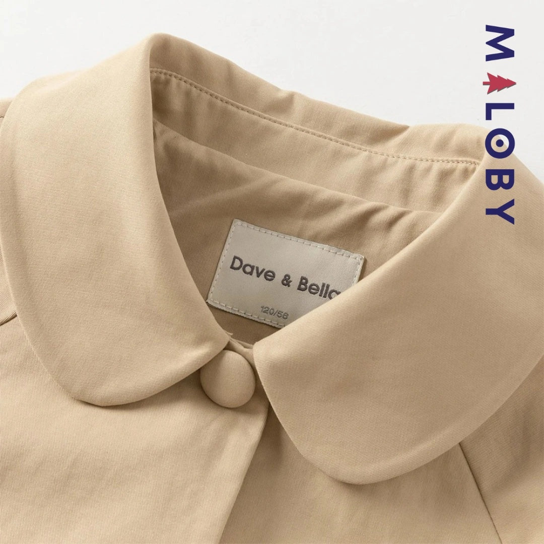 Coupe-vent mi-long beige pour fille, idéal pour les vêtements enfants au Maroc.