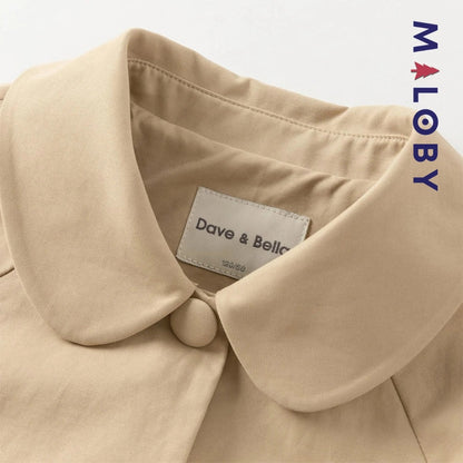 Coupe-vent mi-long beige pour fille, idéal pour les vêtements enfants au Maroc.