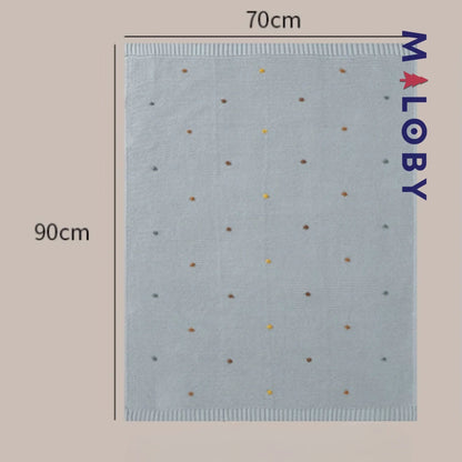 Couverture en tricot - rose/bleu/blanc/caramel -robes et ensembles pour filles, bébés et garcons - MALOBY