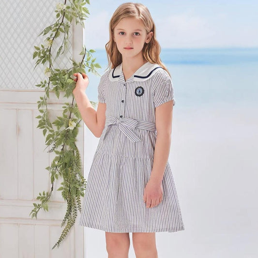 Robe à manches courtes -Rayée -robes et ensembles pour filles, bébés et garcons - MALOBY