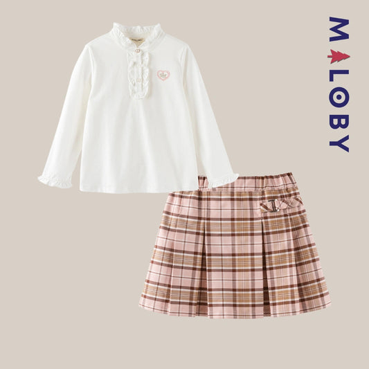 Ensemble Habillé Jupon + chemise enfant fille - Rose/Blanc -robes et ensembles pour filles, bébés et garcons - MALOBY