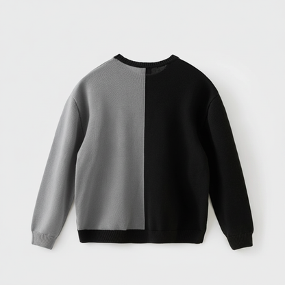 Pull en tricot parent-enfant unisexe- Noir