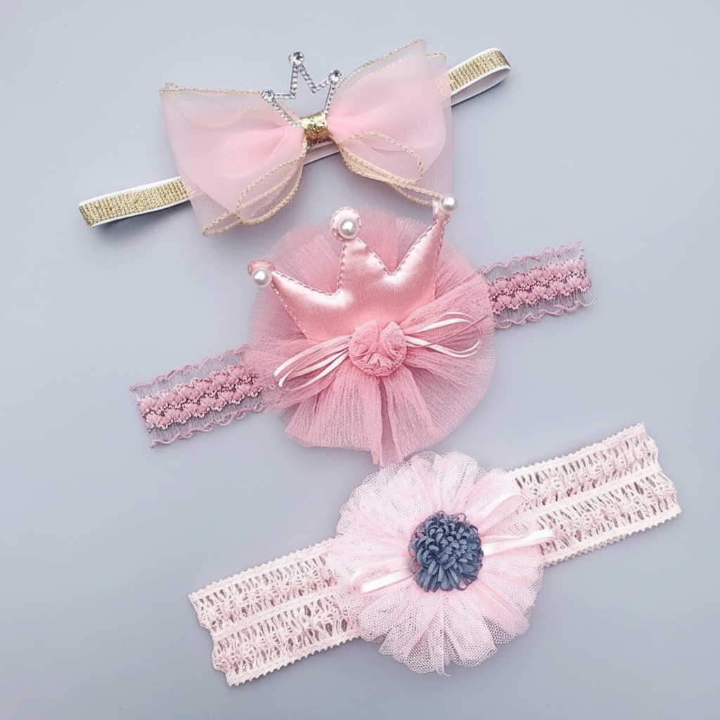 Lot trois bandeaux en dentelle enfant fille, accessoire enfant MALOBY Maroc