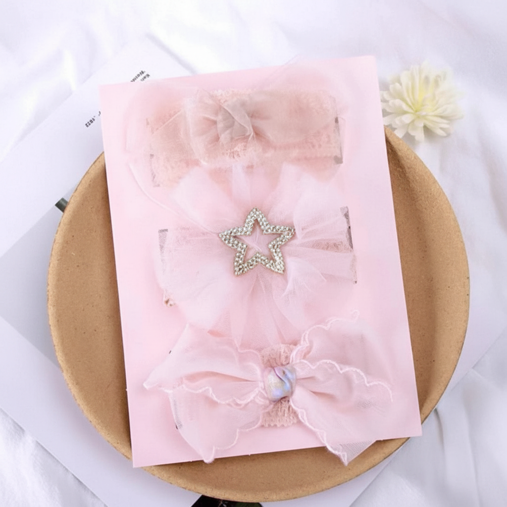 Photo produit : Lot trois bandeaux en dentelle enfant fille - collection accessoire enfant MALOBY