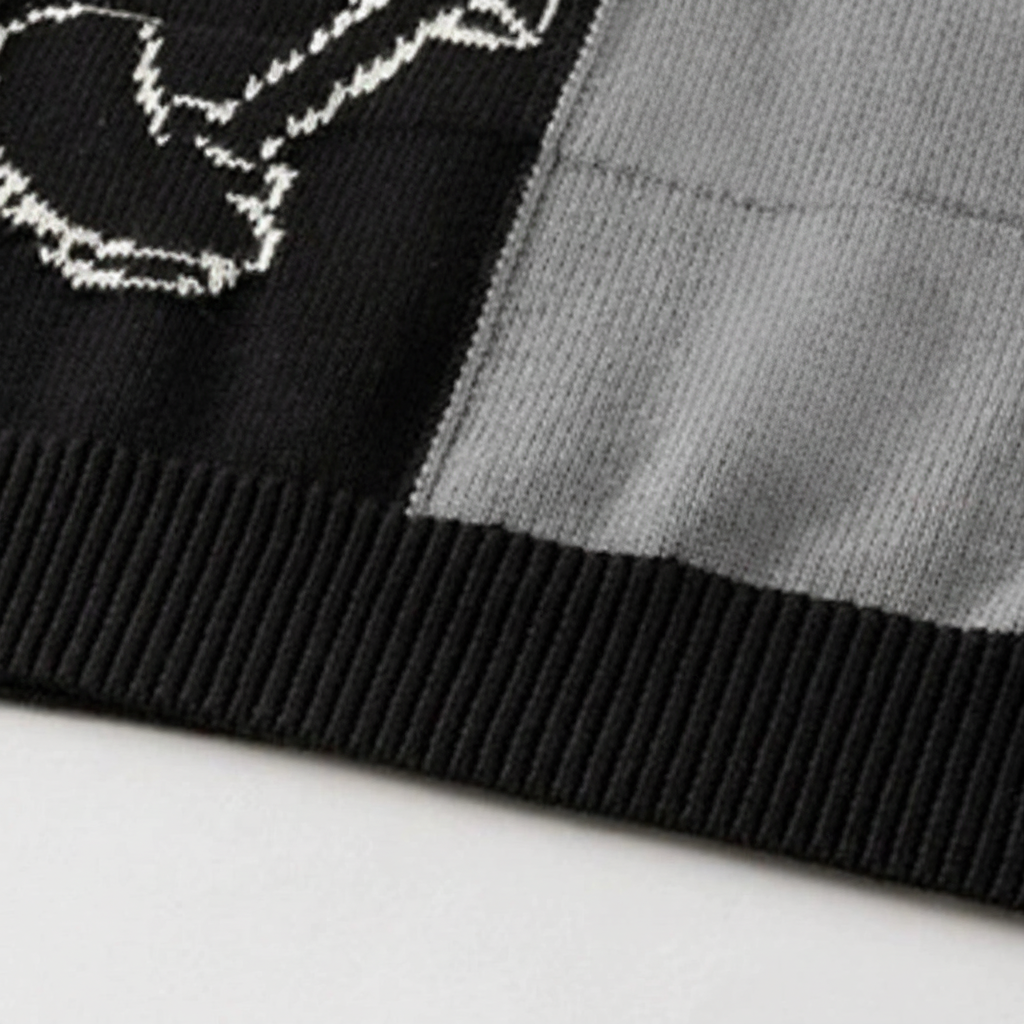 Pull en tricot parent-enfant unisexe- Noir