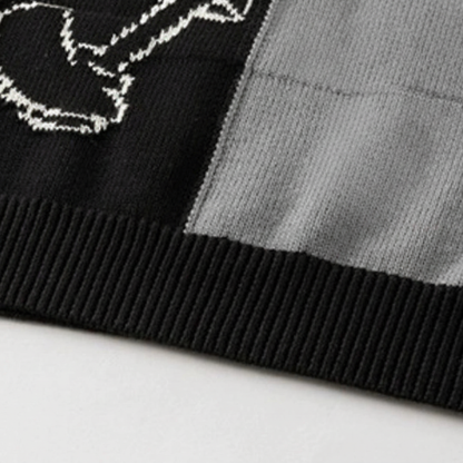 Pull en tricot parent-enfant unisexe- Noir