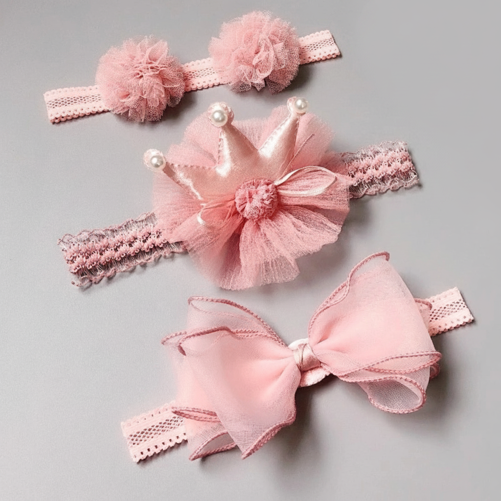 Lot trois bandeaux en dentelle enfant fille - MALOBY