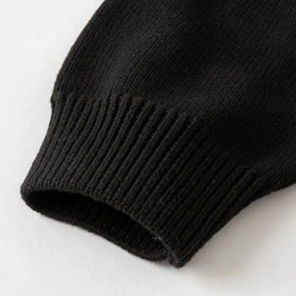 Pull en tricot parent-enfant unisexe- Noir