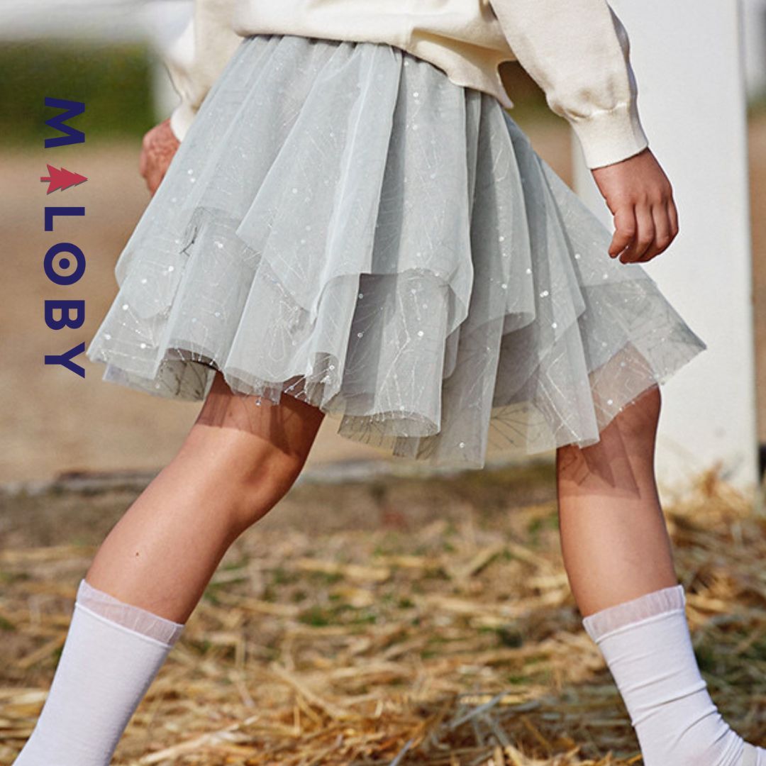 Jupon en tulle pailleté - gris -robes et ensembles pour filles, bébés et garcons - MALOBY