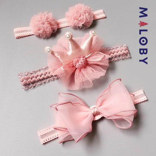Lot trois bandeaux en dentelle enfant fille -robes et ensembles pour filles, bébés et garcons - MALOBY