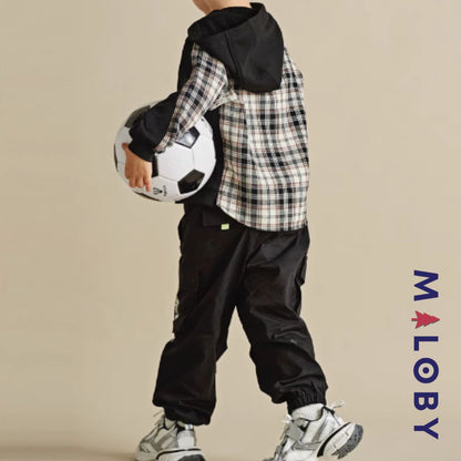 Pantalon battle garçon- Noir -robes et ensembles pour filles, bébés et garcons - MALOBY