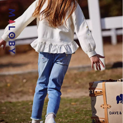 Pantalon denim brodé - Fille -robes et ensembles pour filles, bébés et garcons - MALOBY
