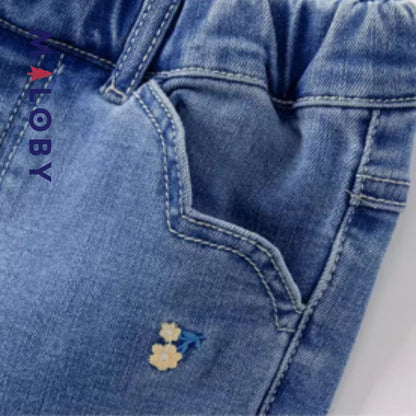 Pantalon denim brodé - Fille -robes et ensembles pour filles, bébés et garcons - MALOBY