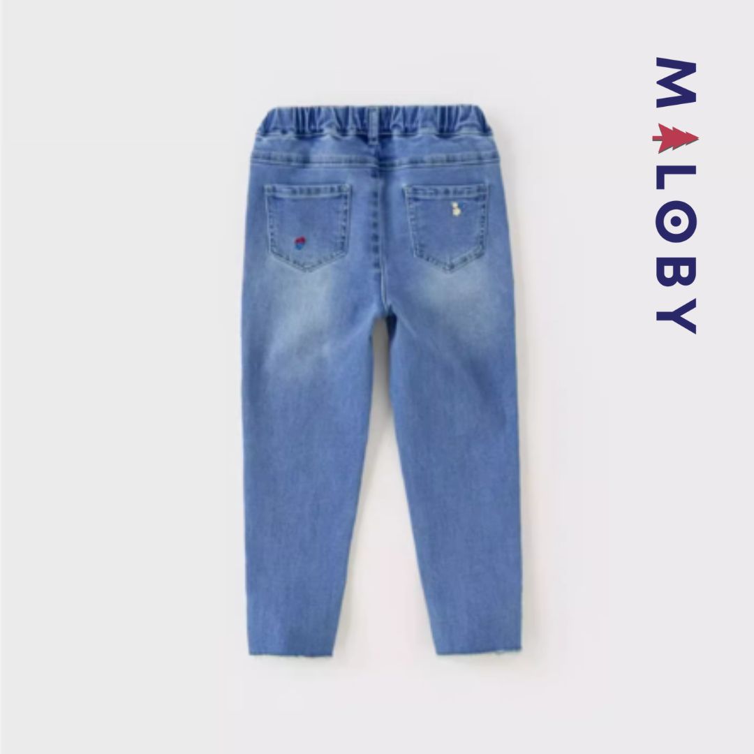 Pantalon denim brodé - Fille -robes et ensembles pour filles, bébés et garcons - MALOBY