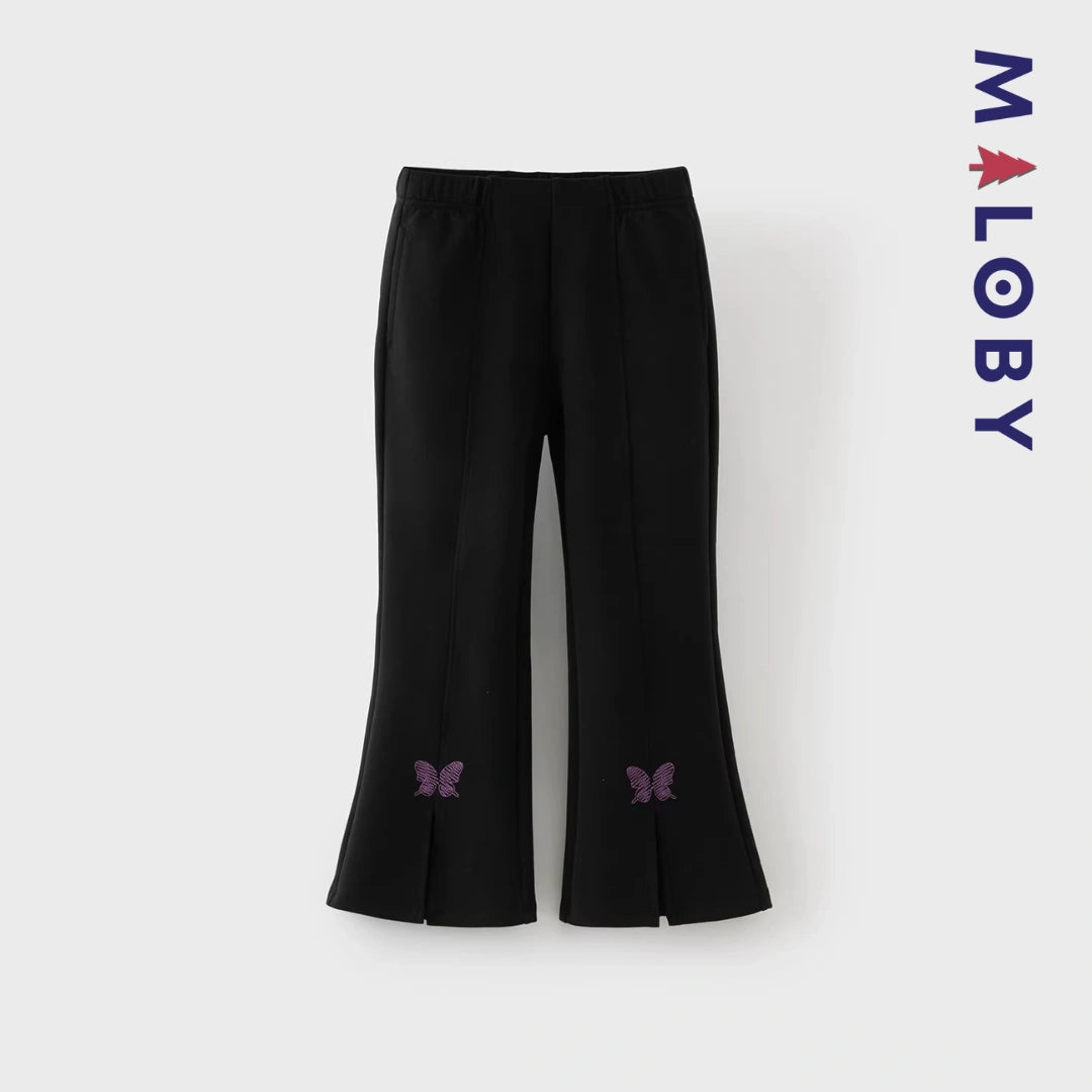 Pantalon évasé longueur chevilles enfant fille -Marine -robes et ensembles pour filles, bébés et garcons - MALOBY